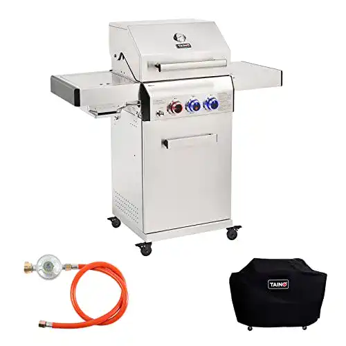 Gasgrill 2 Brenner TAINO Platinum 2+1 Gasgrill Edelstahl Set