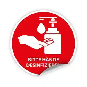 Aufkleber Hände desinfizieren Kartenmachen.de 5x Aufkleber Sticker