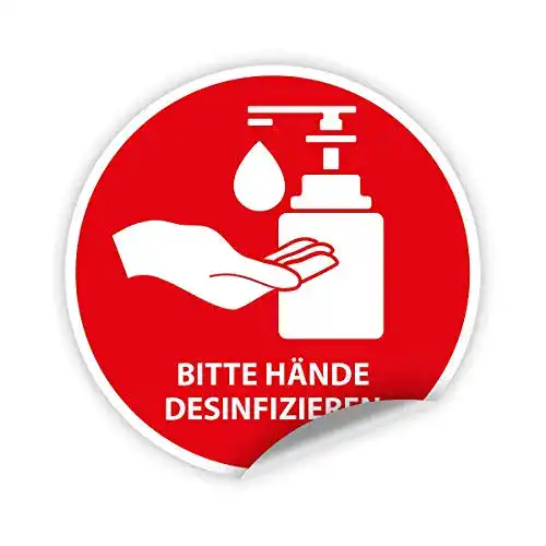 Aufkleber Hände desinfizieren Kartenmachen.de 5x Aufkleber Sticker