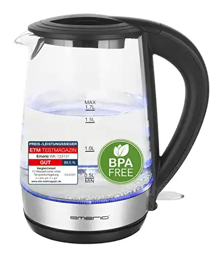 Emerio-Wasserkocher Emerio WK-123131, Glas 1.7L, BPA frei