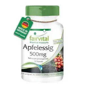 Apfelessig-Kapseln fairvital, 500mg Apfelessig pro Kapsel