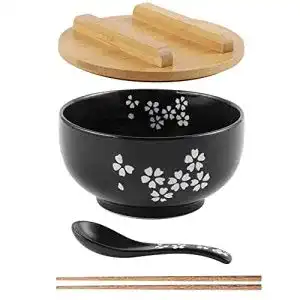 Ramen-Schüssel Sayopin, mit Deckel Löffel, Keramik, 6.5 Zoll