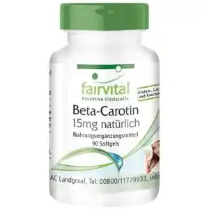 Beta-Carotin fairvital Beta Carotin 25.000 IE, 15mg/Kapsel, 90 Soft