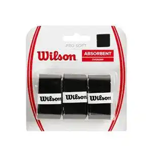 Tennisgriffband Wilson Unisex Griffband Pro Soft Overgrip, schwarz, 3 Stück