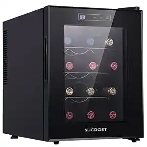 Weinkühlschrank 12 Flaschen SUCROST Vinoteca Schwarz