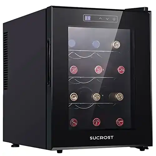 Weinkühlschrank 12 Flaschen SUCROST Vinoteca Schwarz