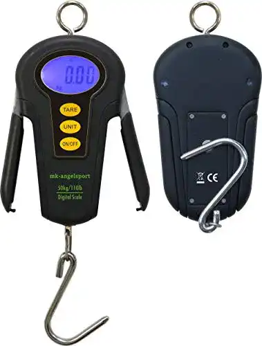 Fischwaage MK-Angelsport Digital 50kg Anglerwaage mit Griff Digital Fishing Scale beleuchtet Karpfenwaage