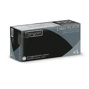 Einmalhandschuhe (L) BINGOLD 619003 Latex Black Puderfrei