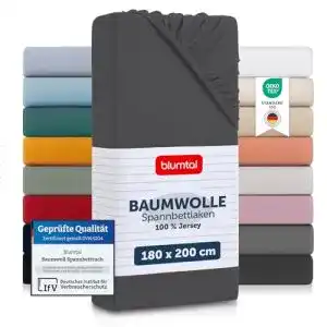 Spannbettlaken (180 x 200) Blumtal Basics Baumwolle