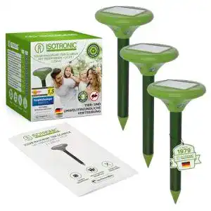 Wühlmausvertreiber ISOTRONIC Solar LED Maulwurfabwehr