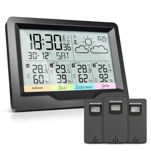 Wetterstation mit 3 Außensensoren Oule GmbH Funk