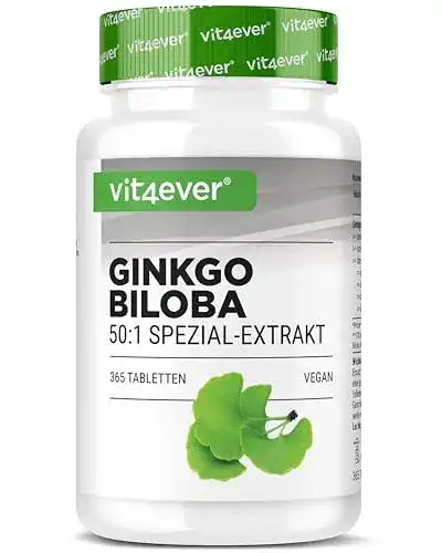 Ginkgo-Tabletten Vit4ever Ginkgo Biloba 6000 mg, 365 Tabletten