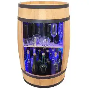 Weinregal weeco Neues Holzfass, Massivholz, Design Hausbar