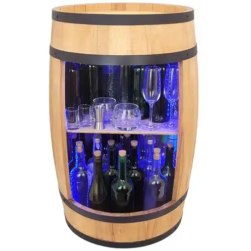 Weinregal weeco Neues Holzfass, Massivholz, Design Hausbar