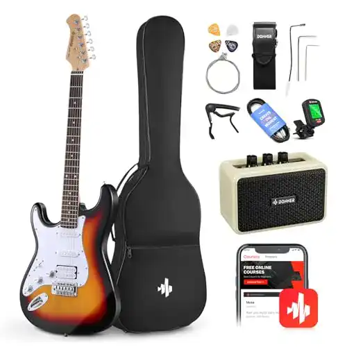 Linkshänder-Gitarre Donner E-Gitarre Set Stratocastere E Gitarren