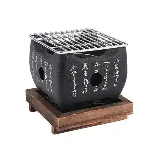 Yakitori-Grill Amusingtao Mini Dunkelgrau BBQ Grill, tragbar