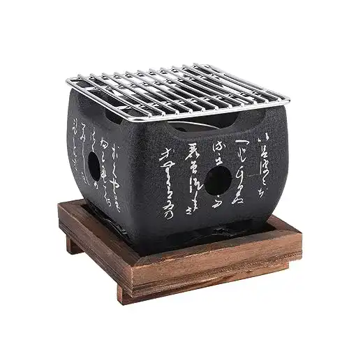 Yakitori-Grill Amusingtao Mini Dunkelgrau BBQ Grill, tragbar
