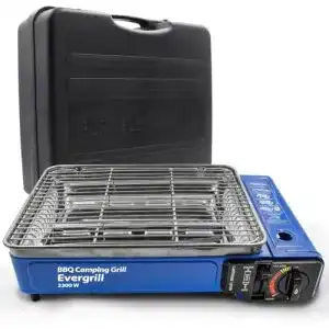 Koffergrill Angel Domäne Butangas Evergrill mit Transportkoffer