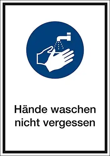 Aufkleber Hände waschen Marahrens Kombischild 130 x 185 mm