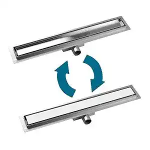 Duschrinne S SIENOC , Siphon mit Geruchsstop und Haarsieb 80cm