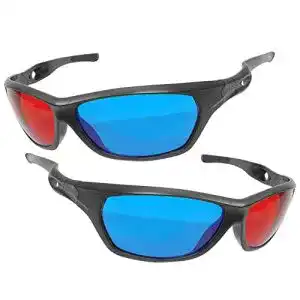 Anaglyphenbrille Ganzoo 3D Brille im 2er Set, Gläser rot/Cyan