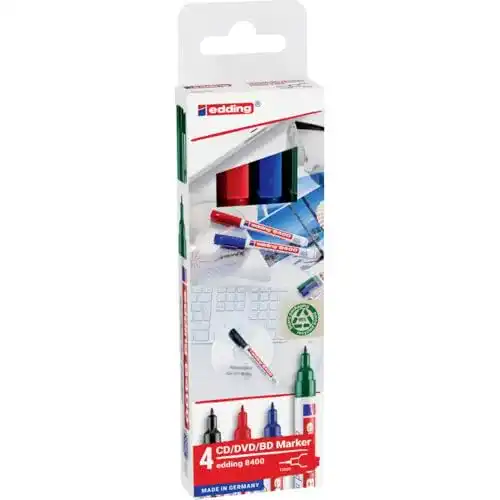 CD-Marker edding 8400 CD/DVD/BD Marker mehrfarbig 4 Stifte
