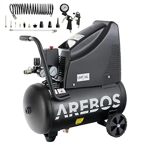 Kompressor 24l Arebos Druckluft Kompressor 1100W 8 bar ölfrei