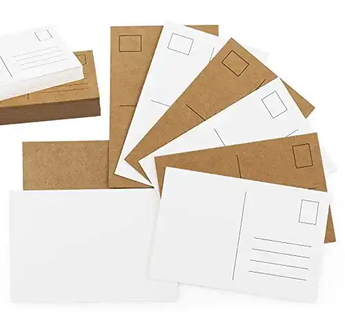 Blanko-Postkarten Mocraft 120 Postkarten Kraftpapier & weiß