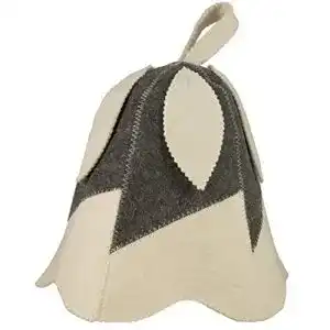 Saunahut DIYer – Modell Glöckchen (weiß) – 100% Baumwolle