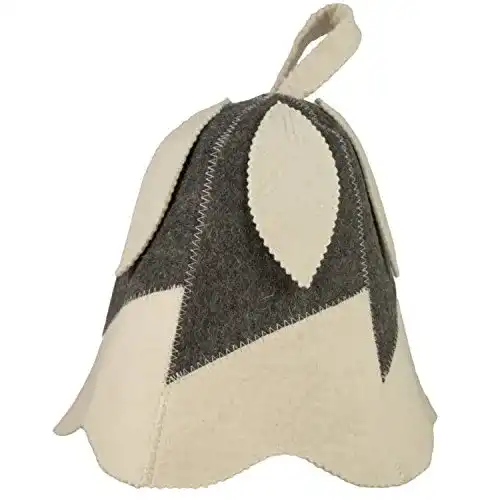 Saunahut DIYer – Modell Glöckchen (weiß) – 100% Baumwolle