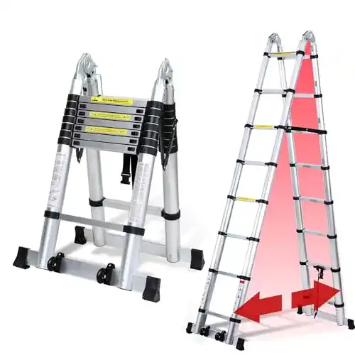Teleskopleiter 5m Joparri Teleskopleiter Klappleiter Aluminium, 5M