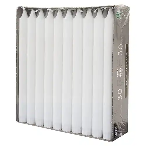 Stearin-Kerzen PAPSTAR 30 Kronkerzen, Ø 2,3 cm, 24 cm, weiss