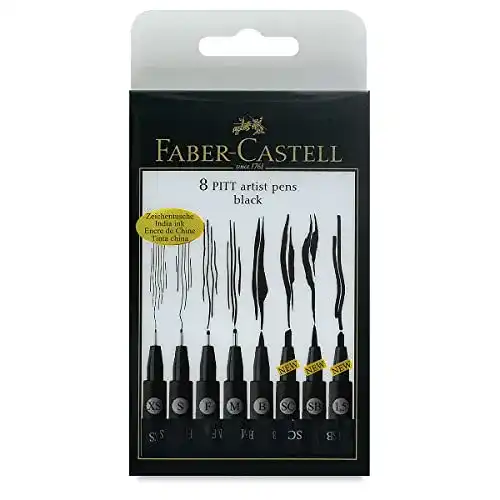 Zeichenstifte Faber-Castell 167137 Tuschestift Pitt Artist Pen, 8er