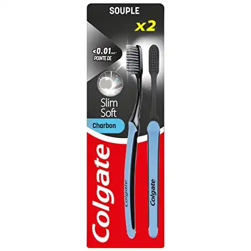 Aktivkohle-Zahnbürste Colgate Zahnbürste Slim Soft Active Kohle