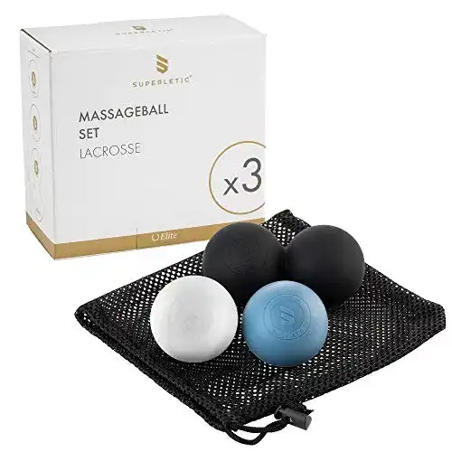 Faszienball SUPERLETIC ® Lacrosse Massageball Set Elite [6 cm Durchmesser] zur Selbstmassage