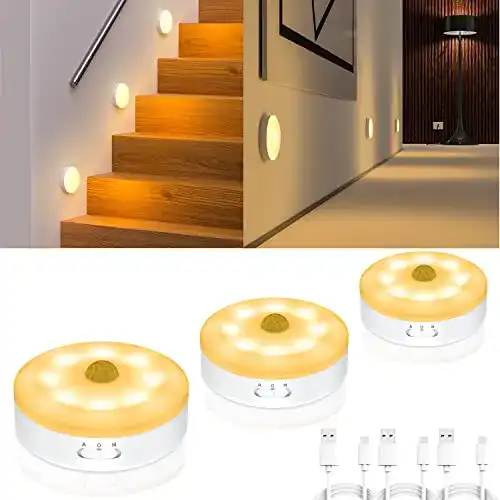 Bewegungsmelder Batterie Wobsion,USB Wiederaufladbar LED
