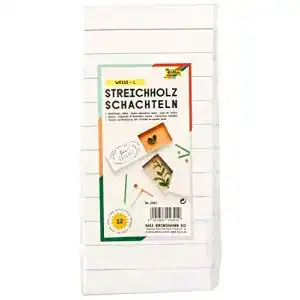 Streichholzschachteln folia 2407, 12 Stück, blanko weiß