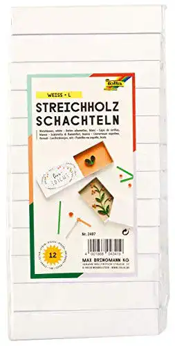 Streichholzschachteln folia 2407, 12 Stück, blanko weiß