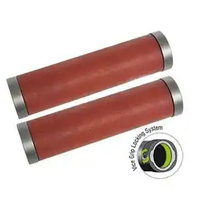 Fahrradgriffe-Leder contec Leder Lenkergriffe 138mm braun