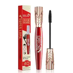 4D-Mascara DSQXLW 4D Seidenfaser Wimperntusche,Schwarze voluminöse