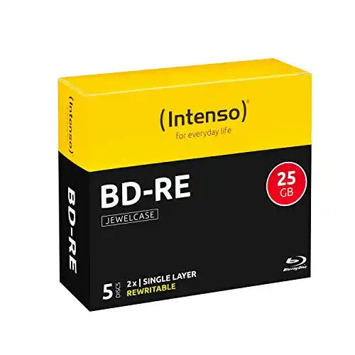 BD-RE Intenso 25GB, 2x Speed, 5er Pack Jewelcase Blu-Ray