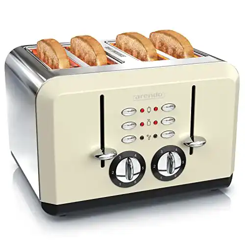 Retro-Toaster arendo, Automatik Toaster 4 Scheiben, 1630 Watt
