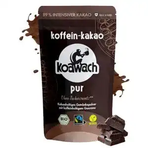 Koffein-Kakao koawach Pur Kakaopulver Trinkschokolade, 500g