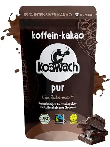 Koffein-Kakao koawach Pur Kakaopulver Trinkschokolade, 500g