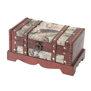Schatztruhe HMF 6408-123 aus Holz 23 x 13 x 11 cm Klein, Amerika