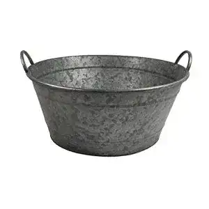 Zinkwanne zeitzone Pflanzkübel Wanne mit Griffen, Ø 29,5cm