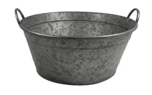 Zinkwanne zeitzone Pflanzkübel Wanne mit Griffen, Ø 29,5cm