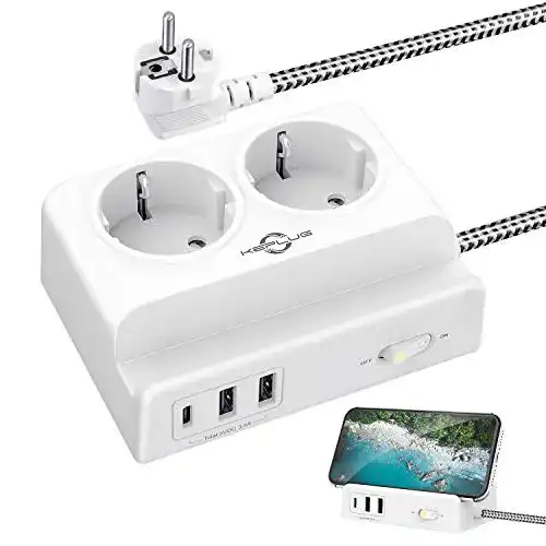Steckdosenleiste mit USB-C KEPLUG Steckdosenleiste USB, 2 Fach