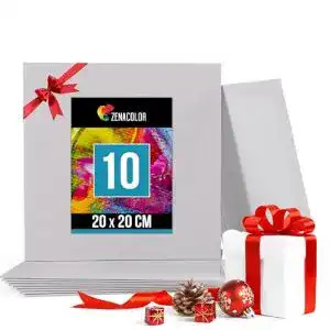 Malkarton Zenacolor, Canvas Set 10 teilig, Leinwand 20x20cm