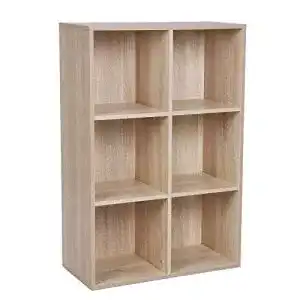 Holzregal VASAGLE Bücherregal mit 6 Fächern, Eichen-Optik